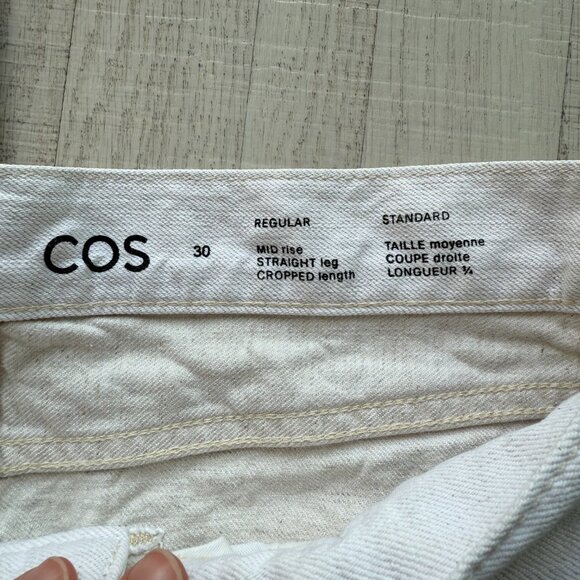 COS Cotton and Linen Blend Jeans Size 30 in Offwhite colour - Picture 2 of 3